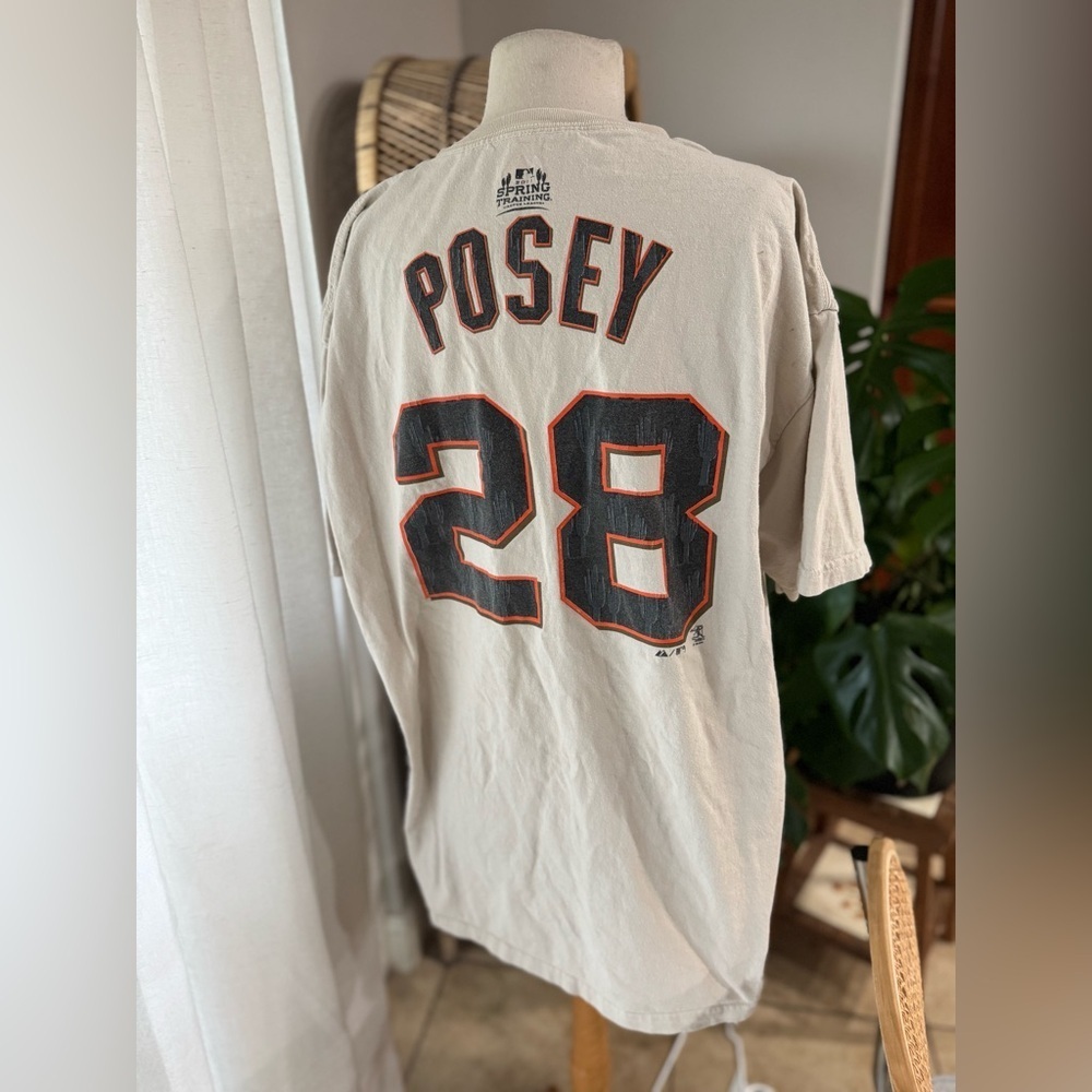 Buster Posey SF Giants #28 Majestic 2011 Spring Training T Shirt Mens XL
